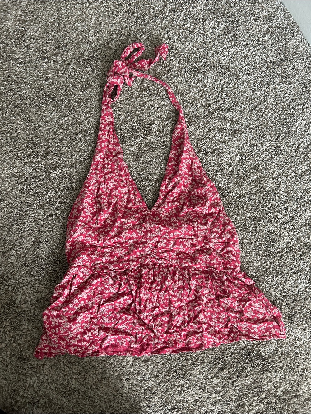 American Eagle Outfitters Pink Floral Halter Camisole